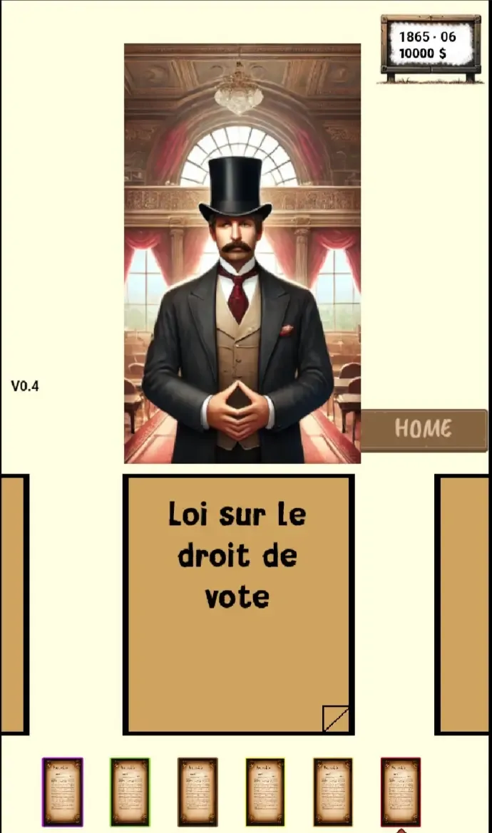 Menu législatif consacré à une loi sur le droit de vote dans une assemblée
